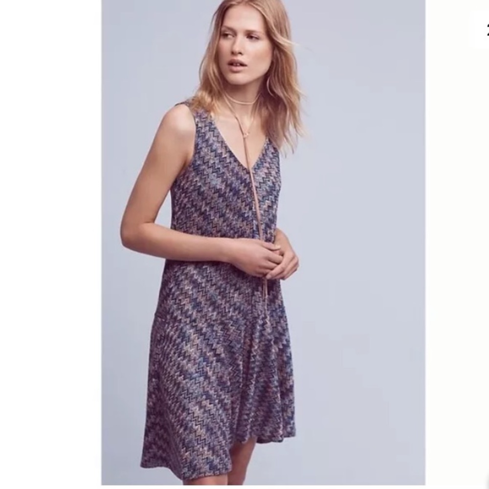Anthropologie Maeve Westwater Chevron Knit Dress